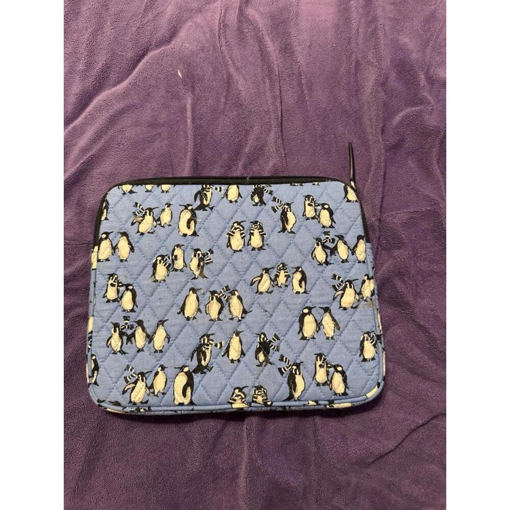 Vera Bradley Tablet Sleeve Playful Penguins Blue 10" x 8.5"